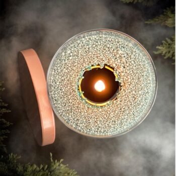 stiklinė bekvapė žvakė