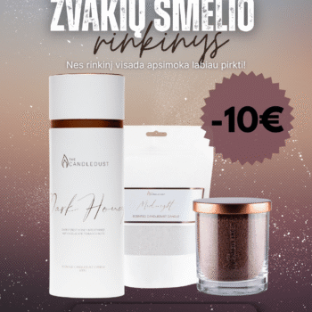 Smėlio žvakių rinkinys 650 g 330 g ir 160 g stiklinė žvakė